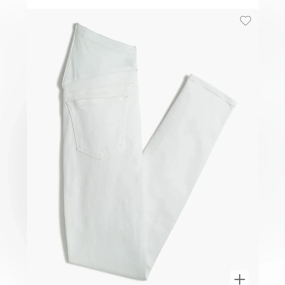 J Crew White Straight Leg Maternity Jeans Size 28 Signature Stretch